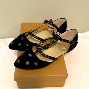 Joyfolie Black Studded Flats
